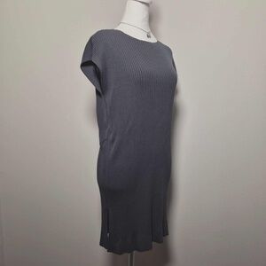 Eileen Fisher Effortless Youthful Chic Ribbed Knit Whimsy Grunge Midi Dress L